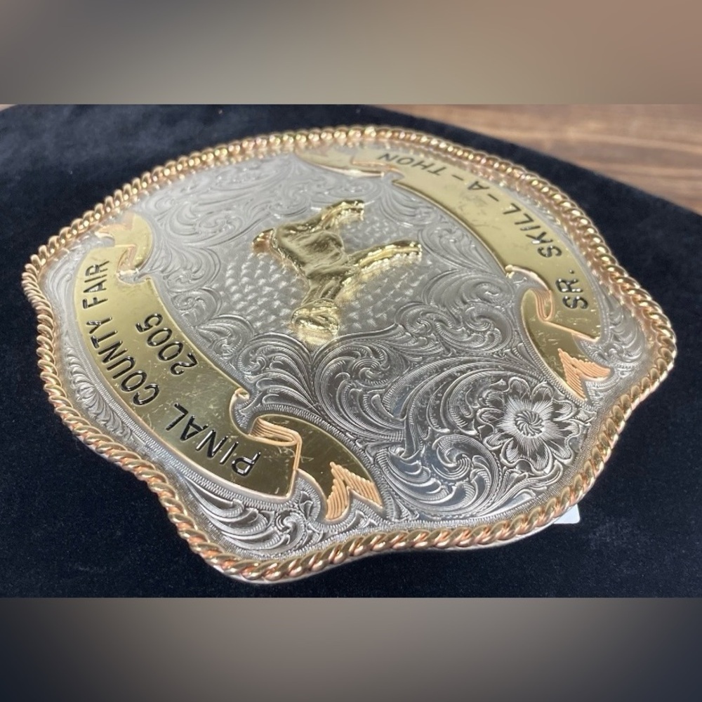 2005 PINAL COUNTY FAIR SR. SKILL-A-THON TROPHY BELT BUCKLE LARGE - Picture 6 of 11